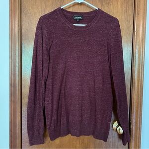 Express Men’s Lightweight Cotton Sweater Burgundy Size Small